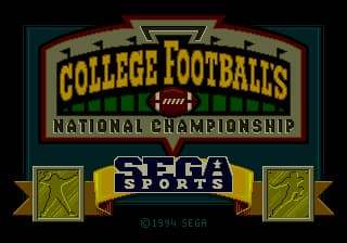 College Football's National Championship (USA) (Beta) (1994-06-03)