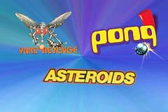 街机游戏3合1-碰碰弹珠台.爆破慧星与亚尔的复仇 Pong - Asteroids - Yars' Revenge(US)(Destination Software)(32Mb)