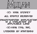 Mulan (Europe) (SGB Enhanced)